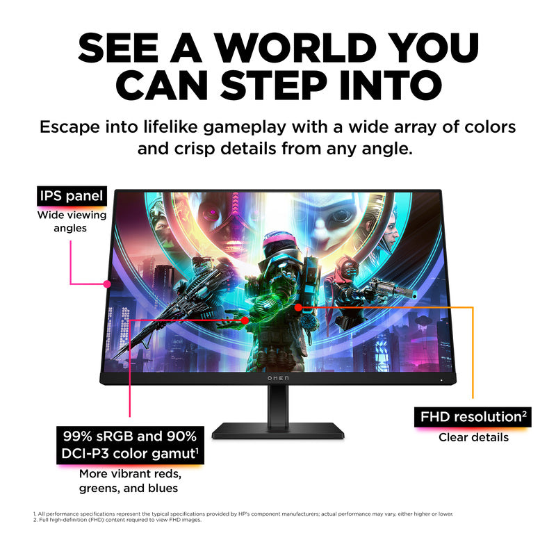 OMEN by HP 23.8 inch FHD 165Hz Gaming Monitor - OMEN 24 - Image 3